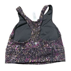 Lululemon Wunder Train Longline Bra in a multi-color topography pattern size 6